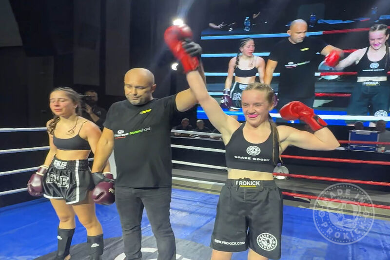 Grace Goody takes the win! In an exciting WKN International team event, Uppercut (Cyprus) narrowly beat ProKick (Northern Ireland) with a close 3–2 victory.