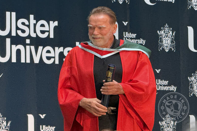 Dr. Arnold Schwarzenegger was awarded an Honorary Doctorate in the heart of Belfast on Monday 30th March 2026 and the Ulster University