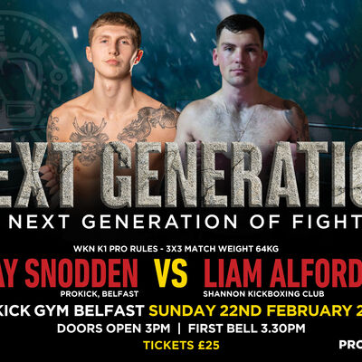 Jay Snoddon (ProKick) Vs Liam Alford (Shannon kickboxing club)