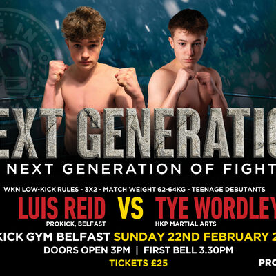 Luis Reid (ProKick, Belfast) vs. Tye Wordley (HKP - Daventry,ENG)