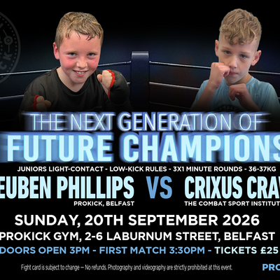 Reuben Phillips (ProKick Belfast) vs. Crixus Crawford (The Combat Sport Institute)