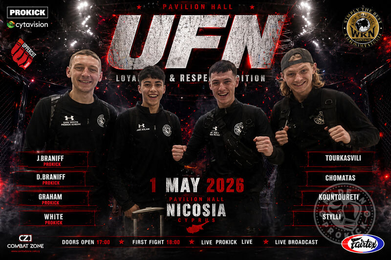 Four ProKick fighters will compete in a WKN-sanctioned event featuring 15 fights between top talent from Cyprus, Greece, Northern Ireland, Malta, and Poland.