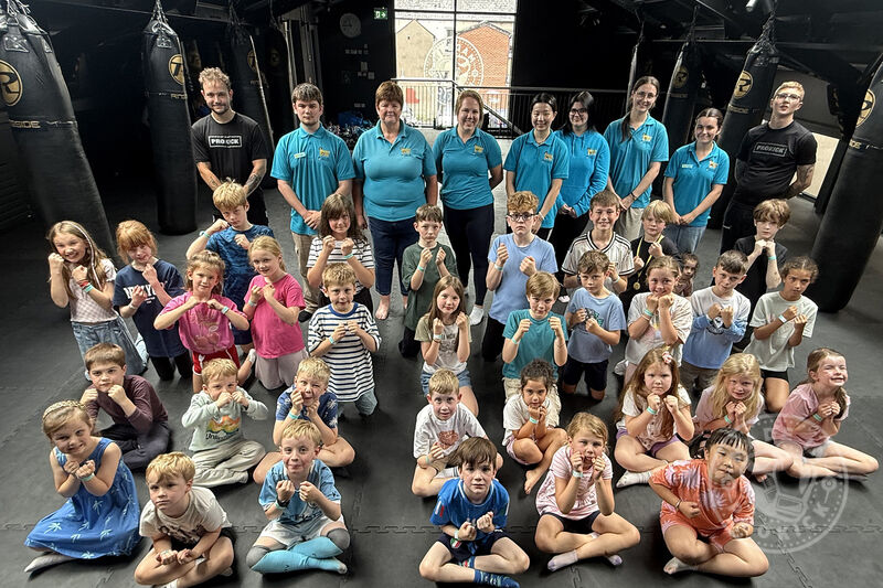 Today, Wednesday 22nd July, ProKick Gym welcomed over 40 children from Venture Kids to our East Belfast headquarters for a morning packed with fun, fitness and kickboxing, ProKick style.