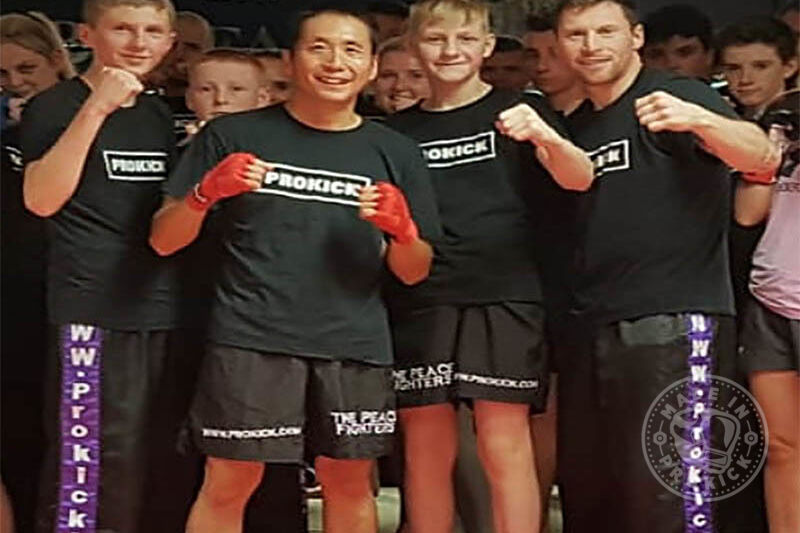 Hiro pictured with ProKick fighters at the gym on Monday 13th August 2018