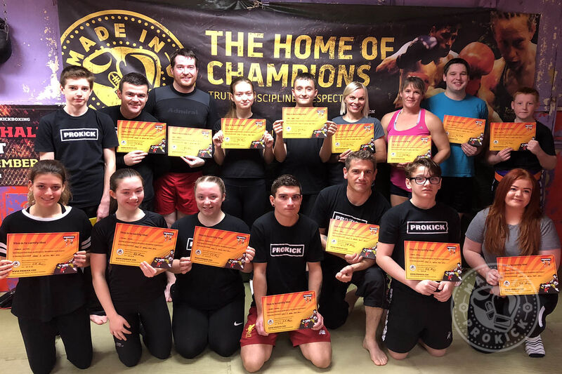 Saturday 22nd September saw ProKick beginners graduate by moving up a level on the kickboxing ladder of excellence.