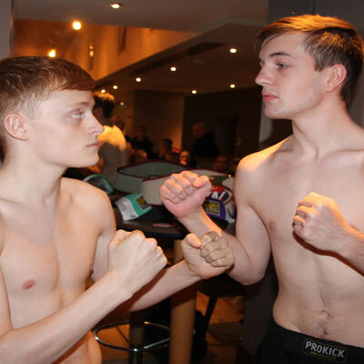 Low -Kick match 3x2 - 57kg - age 16 - MATCH A DRAW Joshua Madden (Belfast, NI) Vs Liam Green (WestBank Kickboxing Club, Derry)