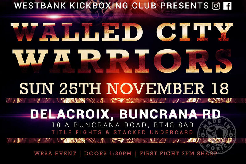 ProKick Gym will travel this Sunday 25th November to - The Delacroix in Derry / Country Londonderry