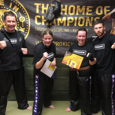 Senior ProKick Grades Louise Conlon & Ruth Anderson move up the ladder and get closer to the prestigious BLACK BELT