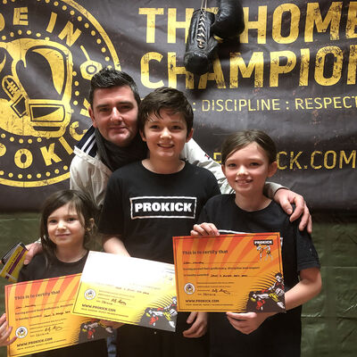 The Murphy Family step up another level at the ProKick Gym. Well done Lani, Bodhi  & Eden.