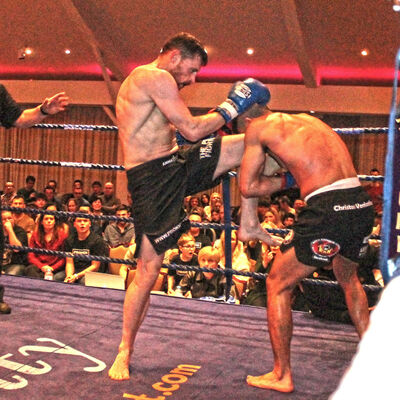 Want to be a ProKick fighter then speak to your coach! (Pictured here) Knee kick by #SwiftSmith to Venizelou (Cyprus) At the Stormont Hotel Saturday 23rd Feb 2019