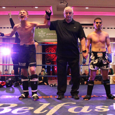 Jay Snoddon got the nod - After the final bell, Jay’s hand was raised in victory and he celebrated with as much vigour as he had fought!