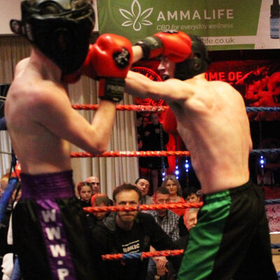 Boxing Action Spragg lands a jab to Madden at the Stormont hotel in Belfast