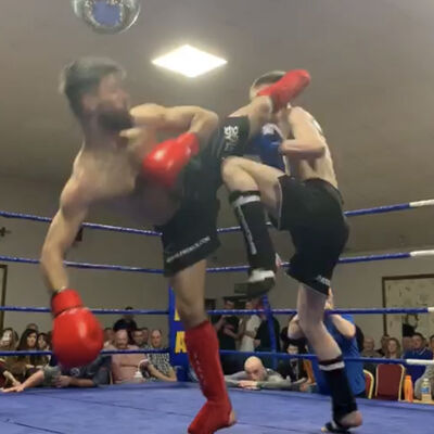 Spinning kicks, jump kicks this fight had it all, Alireza faced William Stewart (Fraserburgh)