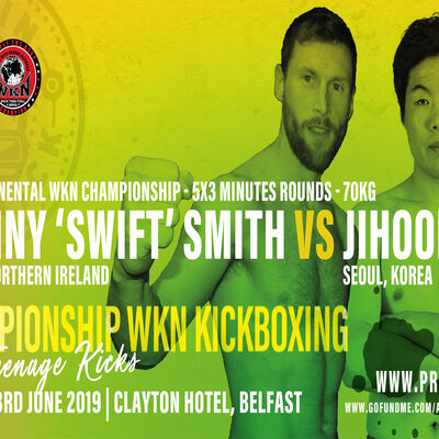 Johnny ‘Swift' Smith will challenge Korean fighter Jihoon Lee for his first major professional WKN title. The pair will fight over 5 by 3-minute rounds for the vacant WKN K1 style Intercontinental divisions crown at 70kg.