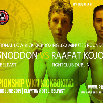 Jay Snoddon (Dundonald, ProKick) will face Syrian born Raafat Kojok who now fights out of (FightClub, Dublin) on June 23rd at the Clayton hotel in Belfast