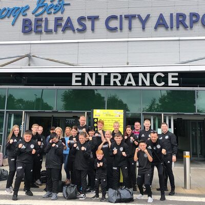 ProKick Team (Pictured) here at the Belfast City Airport,  - On way the the WKN British Open