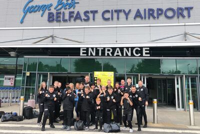 ProKick Team (Pictured) here at the Belfast City Airport,  - On way the the WKN British Open