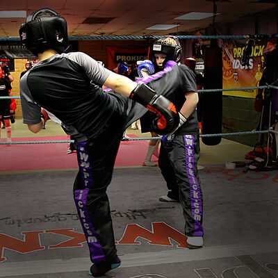 sparring action with Joseph & Riley