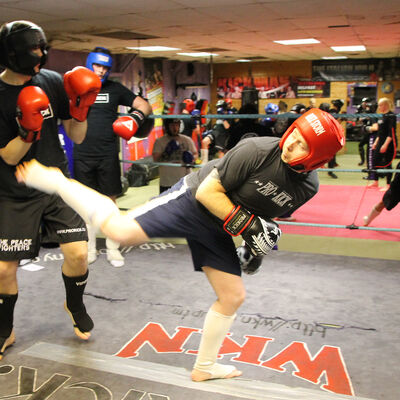 Mark Cairnduff in kicking action