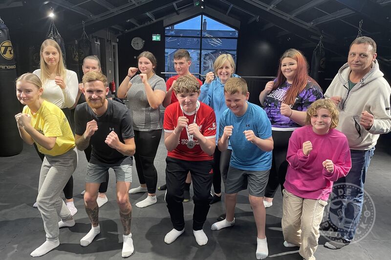 Mabel Scullion, an enthusiastic kickboxer herself, understands the value of training at ProKick. She brought a team for a sample class .