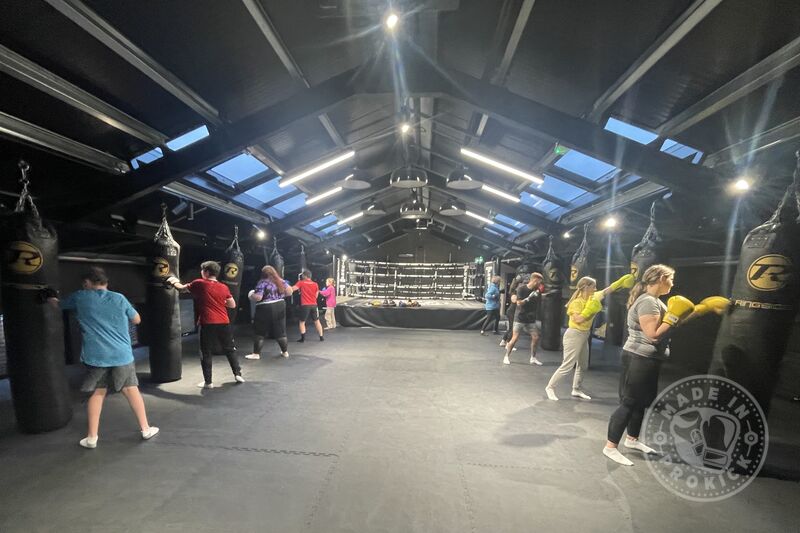 Mabel took the initiative to organise a taster session with Billy Murray at ProKick's newly established facility for the group (as shown in the picture).