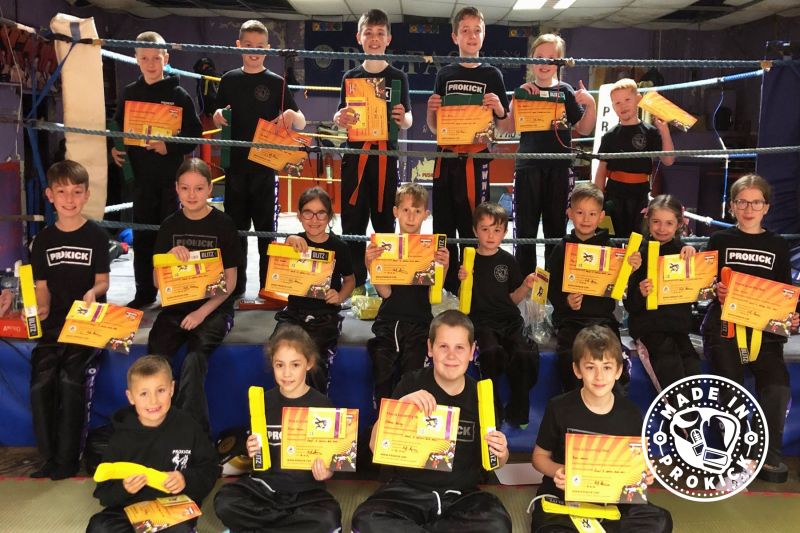 It was the happy smiling faces of relief when the ProKick KIDS finished their grading, moving the talented kickers up the kickboxing ladder of excellence at the ProKick Gym.
