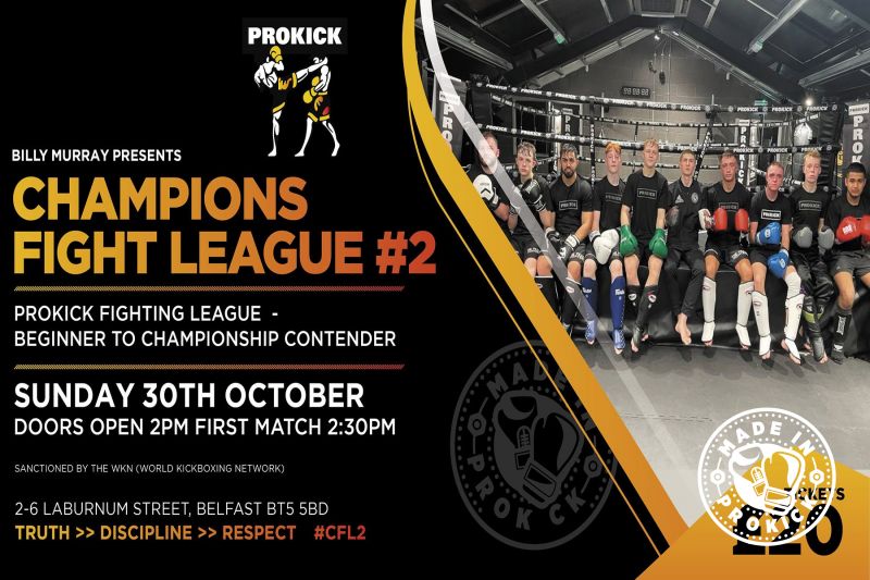 In Belfast on Sunday October 30th 2022 - You will see many familiar faces such as James Braniff the former WKN British K1 Champion, newly crowned European champion Jay Snoddon, along with many of our new up and coming fight team go through the ropes.