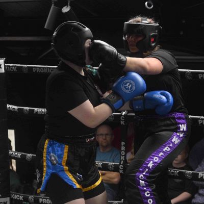 Punch Action from Zuzanna Dzikowska (ProKick, Belfast) VS Millie Duthie  (Fraserburgh, Scotland) the match was under Light Contact Low Kick rules