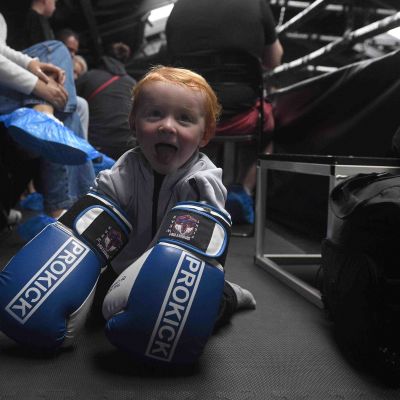 Nothing like starting young, wee brother Saul,  there to support his bigger brother Leo