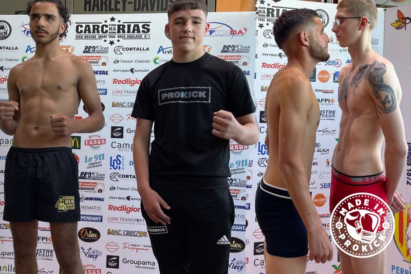 Weigh-ins done. Gary’s came in at 71.6 with his opponent coming in at 68.9kg for the agreed weight set at 72kg Jay’s match was set for 61kg - Jay hit the scales BANG-ON 61kg his opponent coming in under at 60.5kg