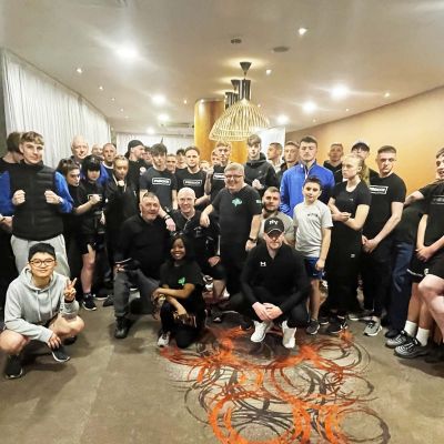 The visiting teams along with the ProKick team at the Kickboxing ProspeX event at the Clayton Hotel - Results in brief from Saturday 23rd April 2022