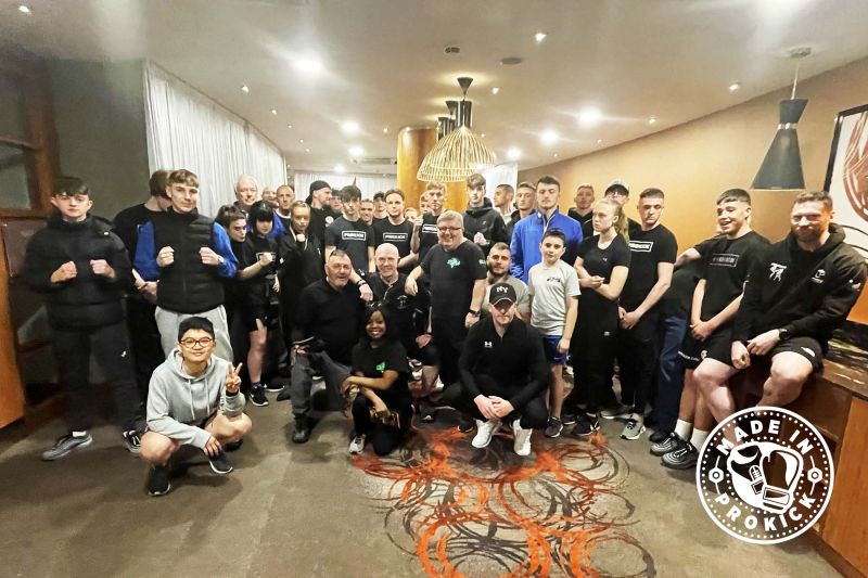 The visiting teams along with the ProKick team at the Kickboxing ProspeX event at the Clayton Hotel - Results in brief from Saturday 23rd April 2022