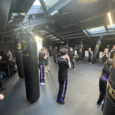 Saturday 10am - the team working with separate groups with pre-Grading, instructing No.1