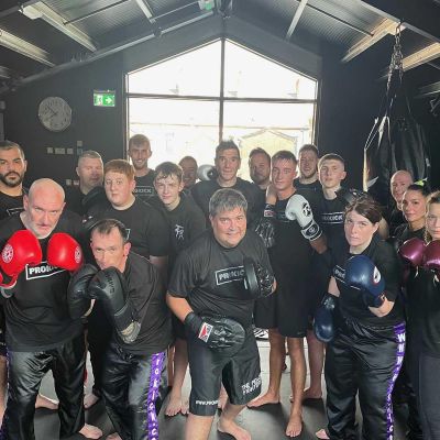 Friday night 7pm Pads Class 5th August 2022 - ProKick Pads class are pictured here. If you would like to take part call then email reception or talk with your coach for more info. #HardWorkPaysOff