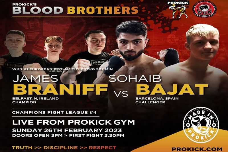 Blood Brothers - FOUR Brothers from Belfast, N,Ireland will ALL compete on the same unique fight-card. The Braniff Brothers making history. With one Brother defending his European crown
