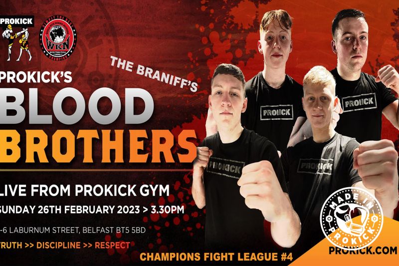 CFL#4 is all about James Braniff defending his title, but it's also about his three brothers - Dan, Adam and debutant the eldest Braniff, Nathan all will step out together to take on the best in Europe and Ireland's kickboxing world.