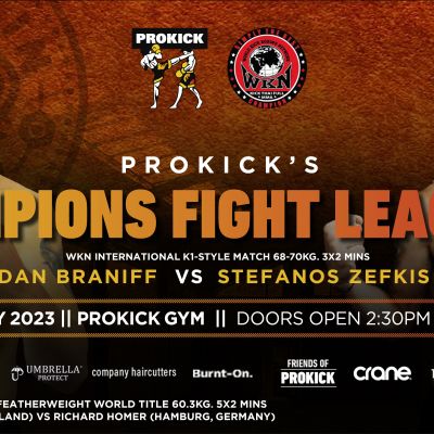 WKN International K1-Style match 68-70kg. 3x2 Mins Dan Braniff (ProKick N,Ireland) VS Stefanos Zefkis (The King of Fighting, Cyprus)