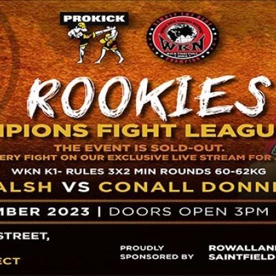 WKN K1- Rules 3x2 Min Rounds 61-63kg Cahal Walsh (ProKick) Vs Conall Donnelly (Strabane Martial Arts Academy) Sponsored by - Rowallane Inn, Saintfield