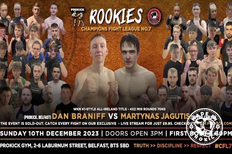 Join us at Champions Fighting League #CFL7! Witness a thrilling showcase of rookies and seasoned talent at the renowned ProKick Gym HQ on Sunday, December 10th, 2023. Sold-out you can watch on-line and be part of all the action!