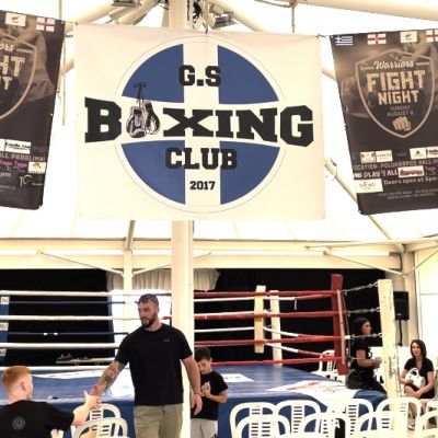 Inside the venue for the Uppercut show Sunday August 6th in Cyprus. Boxing and kickboxing