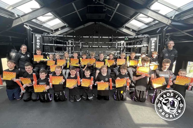 The #ProKick grading saw junior members tested for Yellow and Orange belt. The team pictured went through a series of pre-set moves testing different aspects from the sport which helped elevate them to the next level.