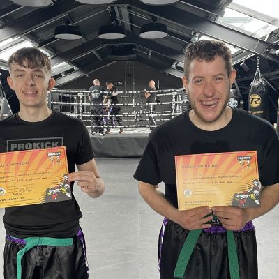 The ProKick Gym celebrated a triumphant day as Adam and Richard earned their new Blue belts. Their hard work and dedication were rewarded, reminding us that perseverance leads to success. Congratulations on this outstanding achievement!
