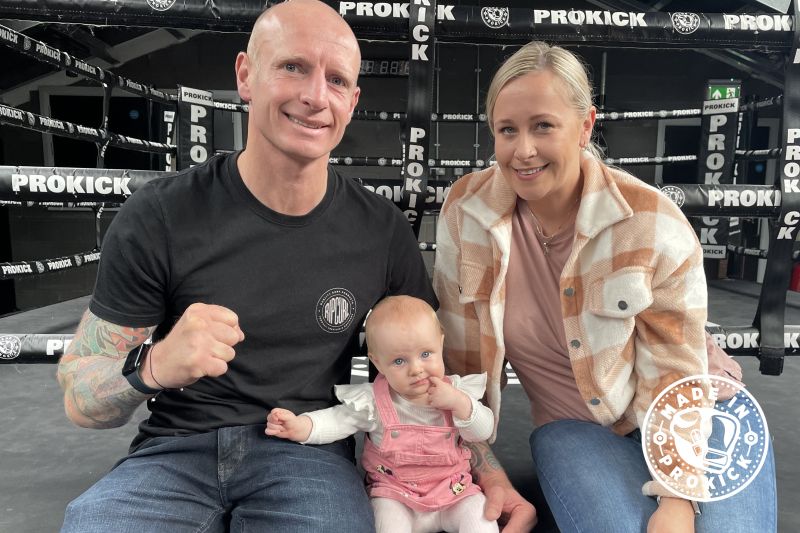 Present in this image is Team McMullan, featuring 'the iceman' Darren McMullan, along with his wife Anna and their delightful 7-month old daughter, Holly.