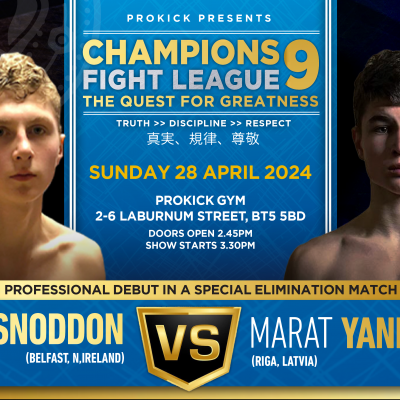 K1 Rules - 58-60kg - 3x3 rounds Professional match Jay Snoddon (Belfast, N,Ireland) WINNER POINTS Vs Marat Yankovsky (Riga, Latvia)