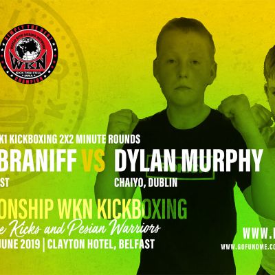 K1 Light-Contact Style 2x2 - 58kg  Adam Braniff (Holywood, NI) Vs Dylan Murphy (Chaiyo Gym, Dublin) Sponsored By captain's Table Glengormley
