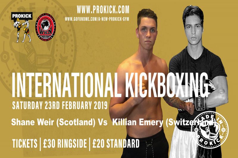 Swiss fighter Killian Emery a Northern Irish favourite brings excitement, passion and skill to the ring but he faces a tough challenge when he meets determined Scottish-man Shane Weir of Aberdeen.
