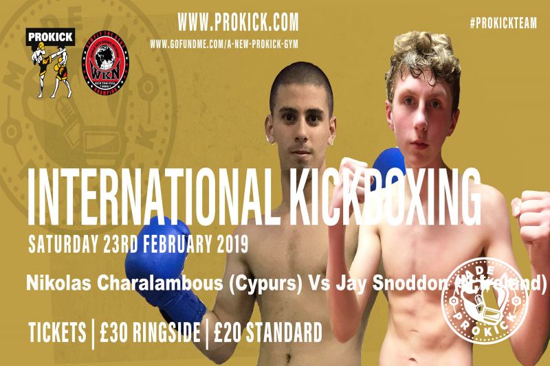 The Schoolboy Jay was to face George Lordanidis but the 15 year-old has been replaced due to an injury.  Nikolas Charalambous the match has been made at 56kg over 3 by 2 minute rounds.
