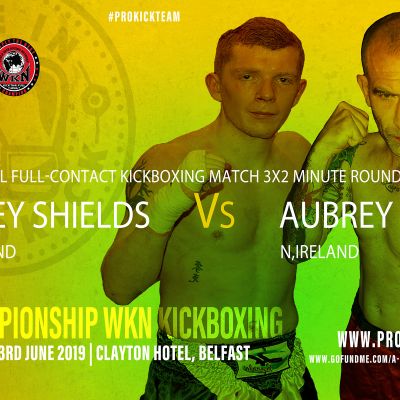 Scotland’s Mikey Shields and Belfast’s Aubrey Tarr will go through the ropes and face each other in a Full-Contact kickboxing match at the Clayton Hotel Belfast on the 23rd June 2019.