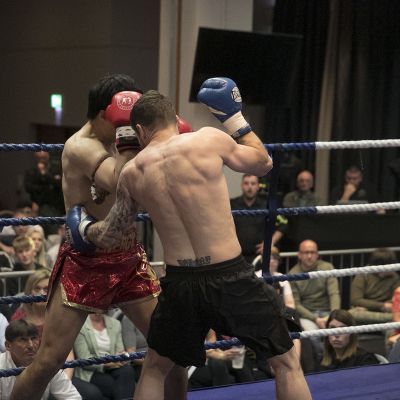 Swift Body Punch - action from the WKN title match with Jihoon Lee Vs Johnny 'Swift' Smith at the Clayton hotel Belfast on 23rd, June 2019