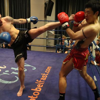 Just missed, action from the WKN title match with Jihoon Lee Vs Johnny 'Swift' Smith at the Clayton hotel Belfast on 23rd, June 2019